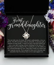 To my great granddaughter sterling silver necklace - real silver pendant - love knot necklace gift set