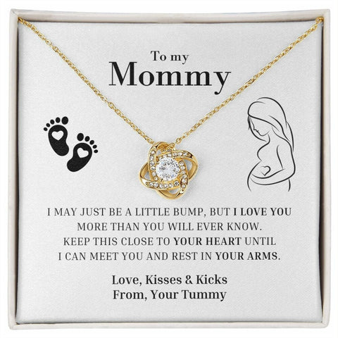 New Mom Gift, Mom To Be, Gifts For Pregnant Mother, Pregnant Mom, Gift for Mommy To Be at Baby Shower, Love Knot Necklace - Meaningful Cards