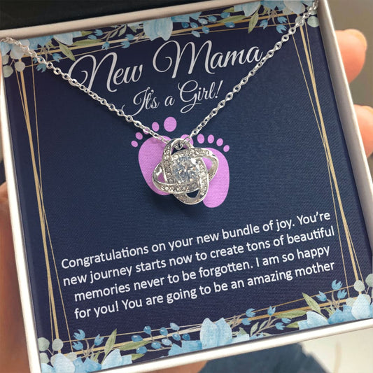 New Mom Necklace, It's a Girl - Meaningful Cards