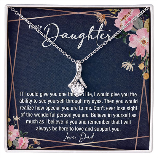 sentimental to my daughter gift from dad - alluring beauty gold necklace - Meaningful Cards