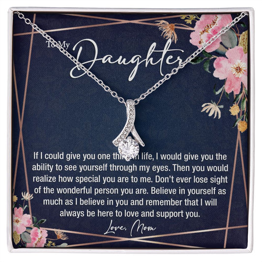 sentimental to my daughter gift from mom - alluring beauty gold necklace - Meaningful Cards