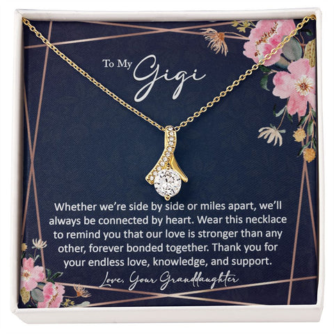 sentimental to my gigi gift from granddaughter - alluring beauty gold necklace - Meaningful Cards