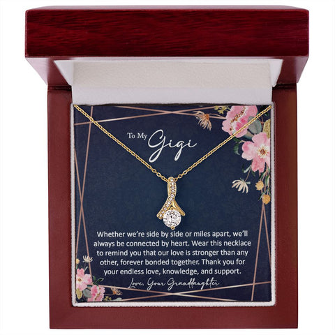 sentimental to my gigi gift from granddaughter - alluring beauty gold necklace - Meaningful Cards