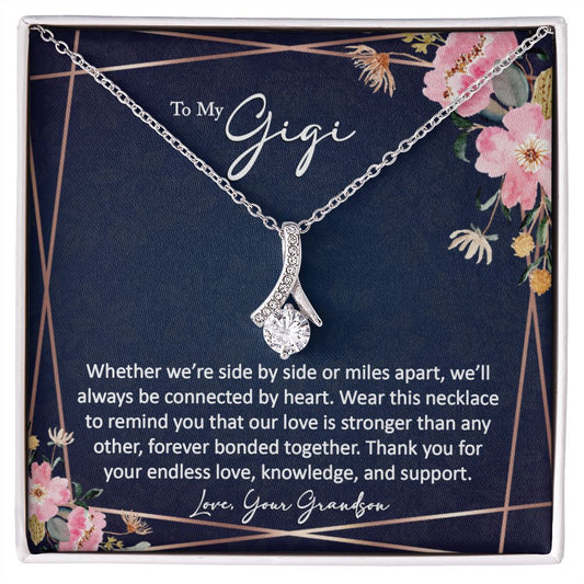 sentimental to my gigi gift from grandson - alluring beauty gold necklace - Meaningful Cards