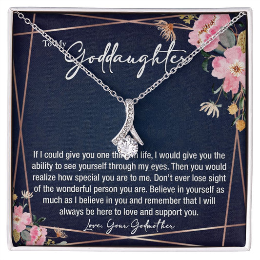 sentimental to my goddaughter gift from godmother - alluring beauty gold necklace - Meaningful Cards