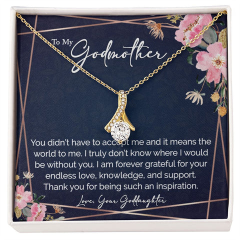 sentimental to my godmother gift from goddaughter - alluring beauty gold necklace - Meaningful Cards