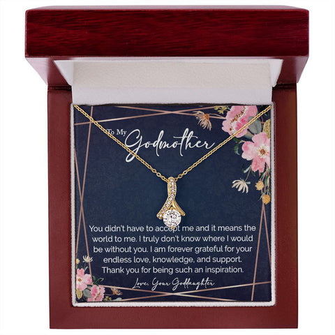 sentimental to my godmother gift from goddaughter - alluring beauty gold necklace - Meaningful Cards