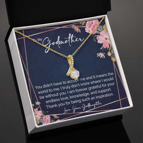 sentimental to my godmother gift from goddaughter - alluring beauty gold necklace - Meaningful Cards