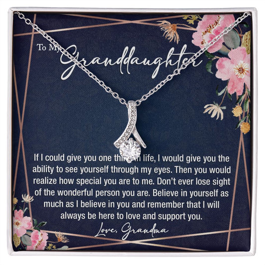 sentimental to my granddaughter gift from grandma - alluring beauty gold necklace - Meaningful Cards