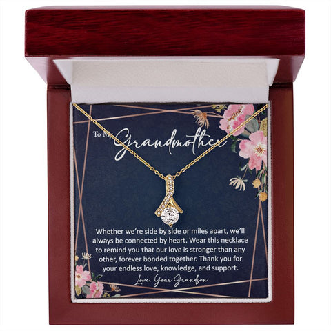 sentimental to my grandmother gift from grandson - alluring beauty gold necklace - Meaningful Cards