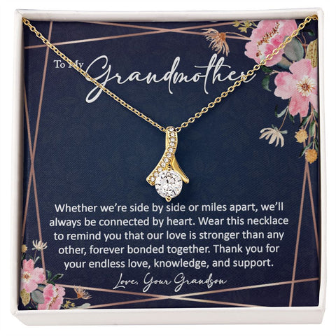 sentimental to my grandmother gift from grandson - alluring beauty gold necklace - Meaningful Cards