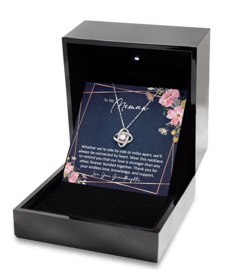 Sentimental to my memaw gift from granddaughter sterling silver love knot necklace - Meaningful Cards