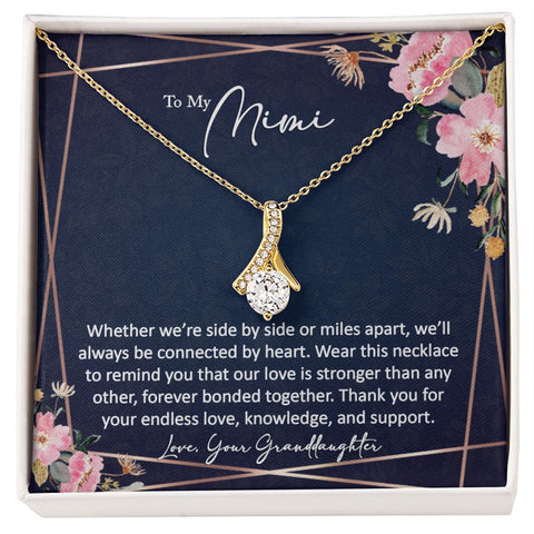 sentimental to my mimi gift from granddaughter - alluring beauty gold necklace - Meaningful Cards