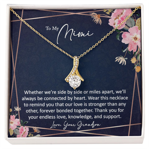 sentimental to my mimi gift from grandson - alluring beauty gold necklace - Meaningful Cards