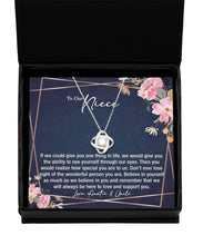 Sentimental to my niece gift from aunt and uncle sterling silver love knot necklace - Meaningful Cards