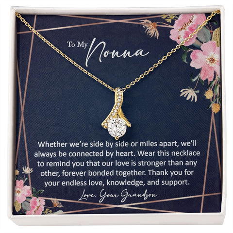 sentimental to my nonna gift from grandson - alluring beauty gold necklace - Meaningful Cards