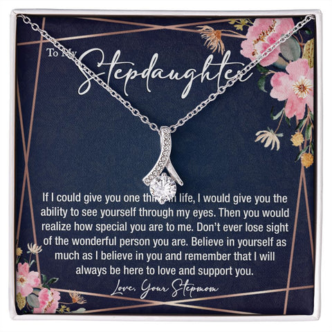 sentimental to my stepdaughter gift from stepmom - alluring beauty gold necklace - Meaningful Cards