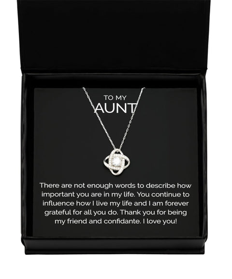 To my aunt sterling silver love knot necklace - Meaningful Cards