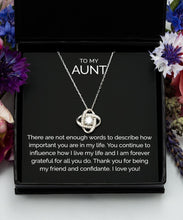 To my aunt sterling silver love knot necklace - Meaningful Cards