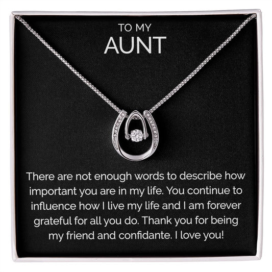 To my aunt wishbone dancing cz necklace - Meaningful Cards