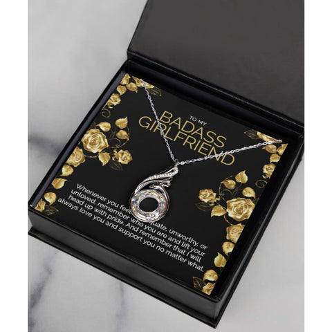 Badass Girlfriend Rising Phoenix Silver Necklace - Meaningful Cards