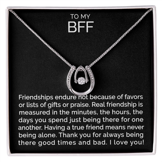 To my best friend wishbone dancing cz necklace - Meaningful Cards