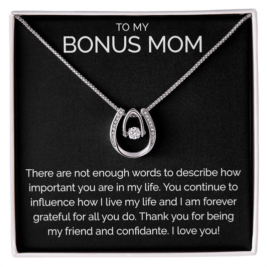 To my bonus mom wishbone dancing cz necklace - Meaningful Cards