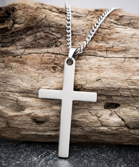 To my bonus son silver cross necklace unique gift for adopted son, thoughtful gift for stepson - Meaningful Cards