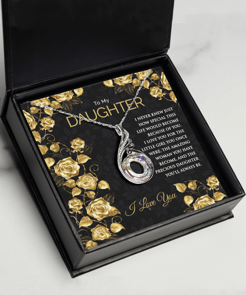 To My Daughter Precious Life Silver Necklace - Meaningful Cards