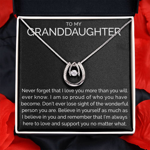 To my granddaughter wishbone dancing cz necklace - Meaningful Cards