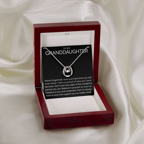 To my granddaughter wishbone dancing cz necklace - Meaningful Cards