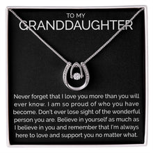 To my granddaughter wishbone dancing cz necklace - Meaningful Cards