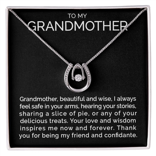 To my grandmother wishbone dancing cz necklace - Meaningful Cards