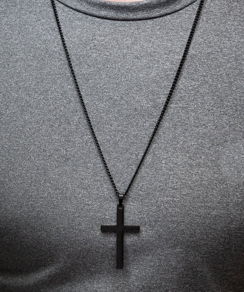 To my grandson black cross necklace unique gift for grandson, thoughtful gift for grandson - Meaningful Cards