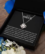 To my niece sterling silver love knot necklace - Meaningful Cards