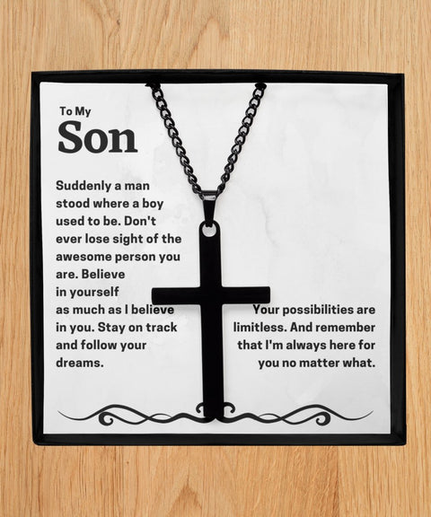 to my son black cross - Meaningful Cards