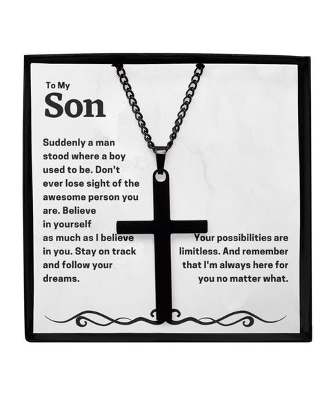 to my son black cross - Meaningful Cards