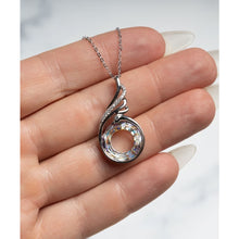 Solid Silver Crystal CZ Necklace for Soulmate - Meaningful Cards