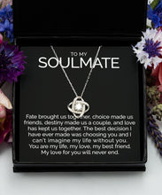 To my soulmate sterling silver love knot necklace - Meaningful Cards