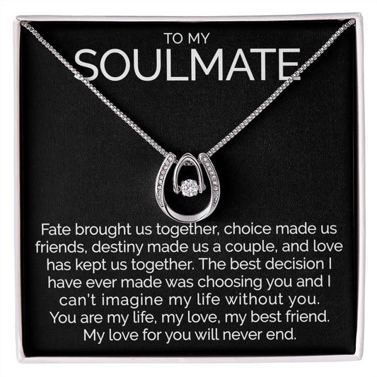 To my soulmate wishbone dancing cz necklace - Meaningful Cards