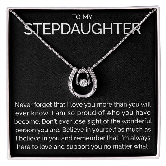 To my stepdaughter wishbone dancing cz necklace - Meaningful Cards