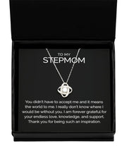 To my stepmom sterling silver love knot necklace - Meaningful Cards