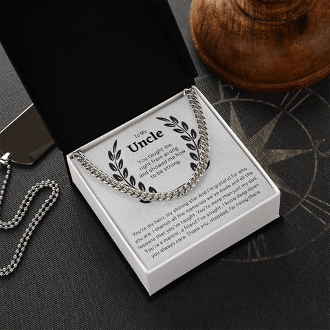 To My Uncle Cuban Chain Necklace for Him, Thoughtful Birthday Gifts for Men, Best Jewelry for Men, Sentimental Gift for Uncle - Meaningful Cards