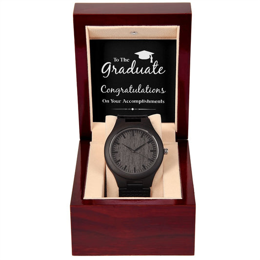 Wooden Watch College High School Graduation Gift for Him - Meaningful Cards